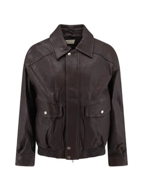 DUNST oversized grained-leather jacket
