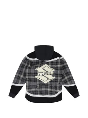 RHUDE check-pattern hybrid hoodie
