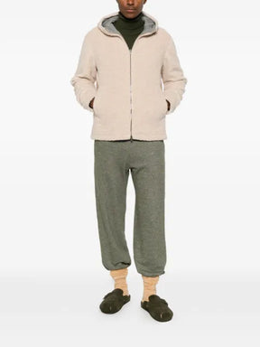 Herno fleece-texture hooded jacket