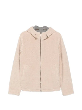 Herno fleece-texture hooded jacket