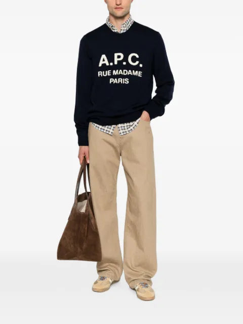 A.P.C. Rue Madame Paris logo-detail wool jumper