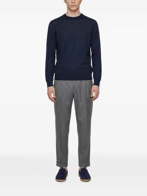 Eleventy contrast-trim fine-knit sweater