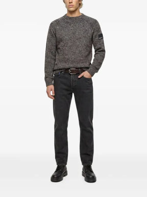 Karl Lagerfeld Jeans melange-knit raglan-sleeve sweater
