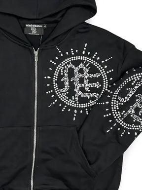 Mixed Emotion Eclipse rhinestone-embellishment hoodie