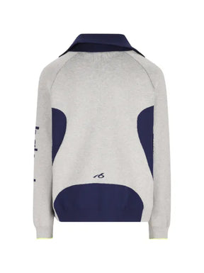 Balenciaga bodies knitted zip-up cardigan in grey/navy