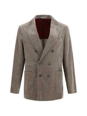 Brunello Cucinelli double-breasted corduroy jacket