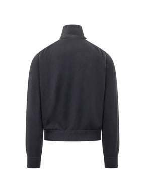 TOM FORD suede front merino full zip jacket