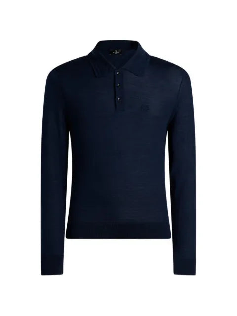 ETRO polo-style wool and silk sweater