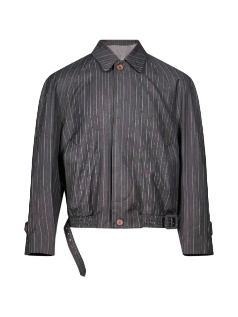 Magliano pinstripe-pattern belted jacket