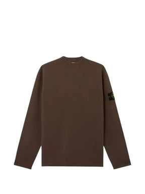 Stone Island logo-patch knit sweater