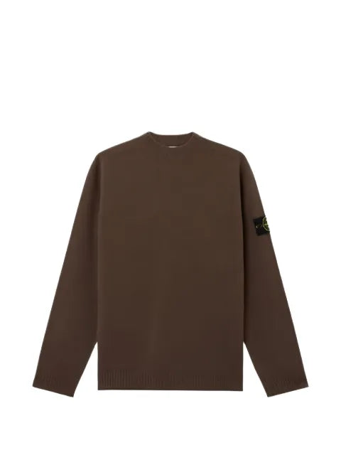 Stone Island logo-patch knit sweater