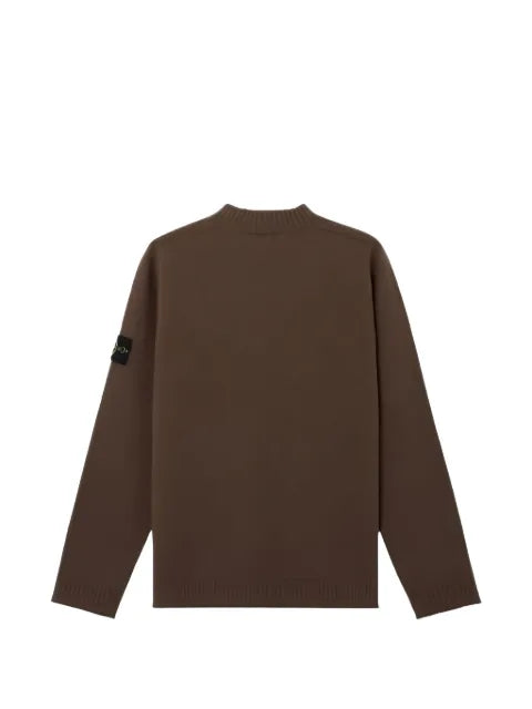 Stone Island logo-patch knit sweater