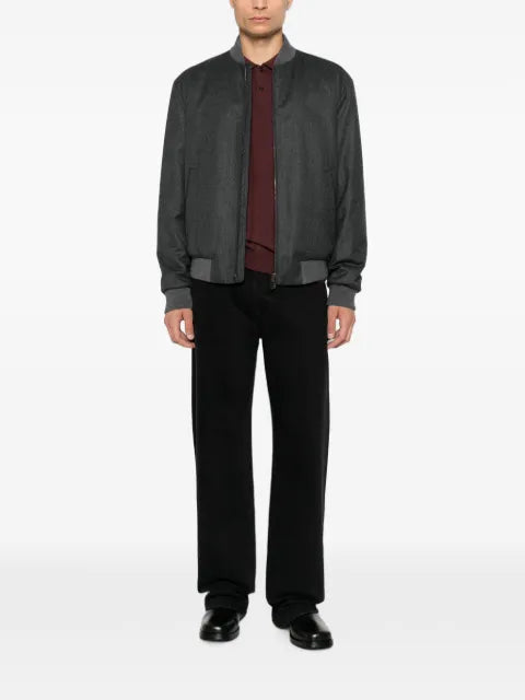 Canali wool zip-up jacket