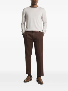 Fay elbow-patch tipped-trim sweater