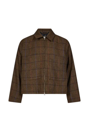 Song For The Mute checked zip-fastening jacket