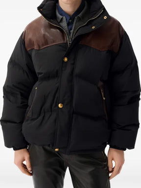 Versace leather-trim padded jacket