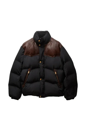 Versace leather-trim padded jacket