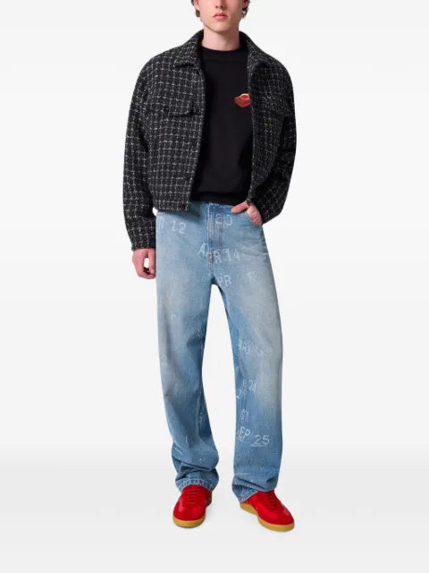 MSGM graphic-print raglan-sleeve sweater