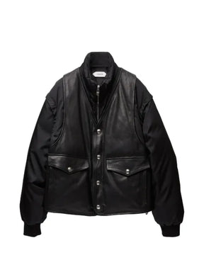 Versace leather & nylon padded blouson 
