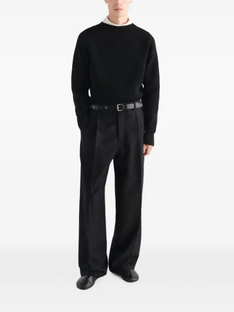 LEMAIRE boat-neck sweater in double-face virgin wool