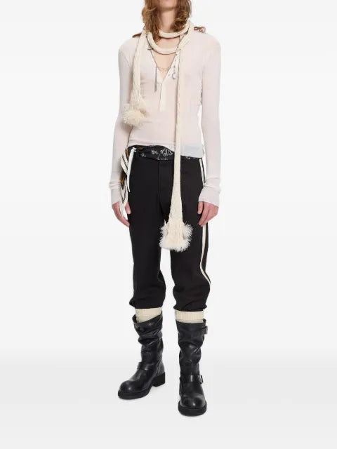 Ann Demeulemeester Bori ribbed-knit henley-neck sweater