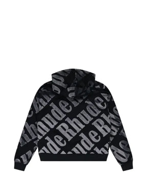 RHUDE logo-pattern hoodie
