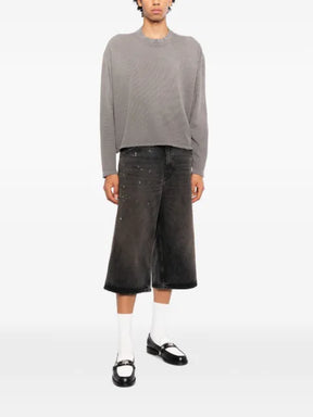 MOOJI MOOJI  waffle-knit raw-edge sweater