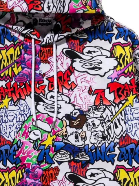 A BATHING APE® graffiti-pattern hoodie