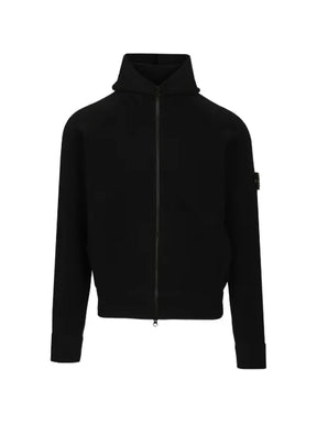 Stone Island logo-patch zip-up hoodie