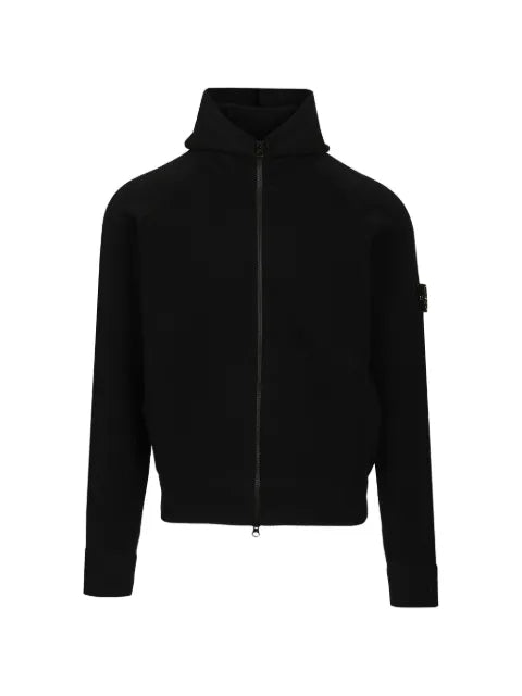 Stone Island logo-patch zip-up hoodie