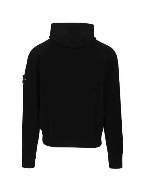 Stone Island logo-patch zip-up hoodie