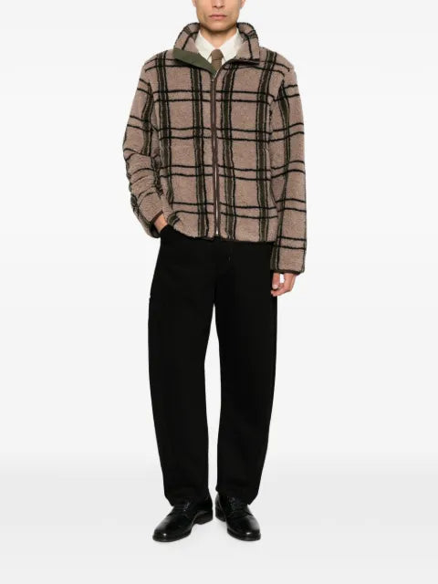 RANRA check-pattern fleece jacket