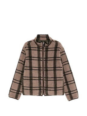 RANRA check-pattern fleece jacket