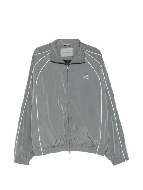 Balenciaga piped-trim logo-print jacket