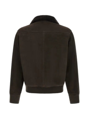 Giorgio Brato shearling-collar suede jacket