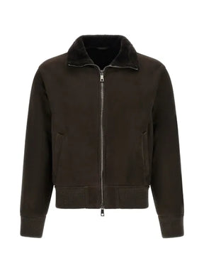 Giorgio Brato shearling-collar suede jacket