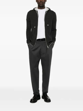 Eleventy ribbed-knit zip-up hoodie