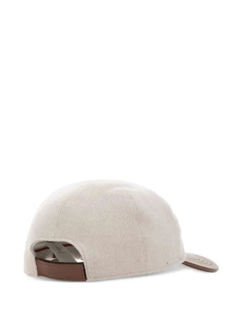 Eleventy Baseballkappe mit Lederkrempe