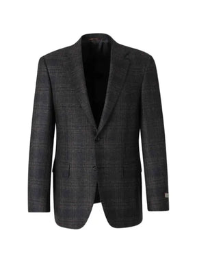 Canali single-breasted check-pattern blazer
