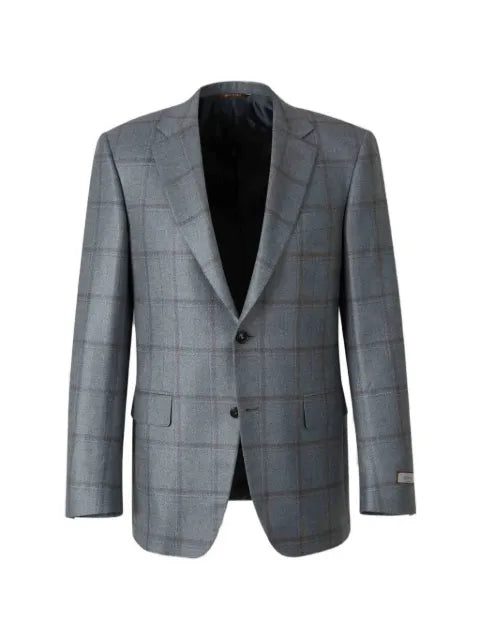 Canali check-pattern single-breasted blazer