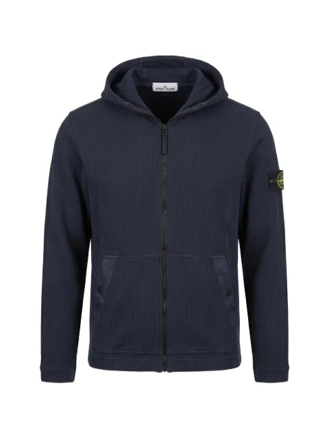 Stone Island logo-patch zip-up hoodie