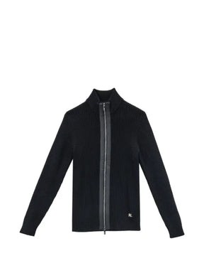 Karl Lagerfeld ribbed-knit zip-up cardigan