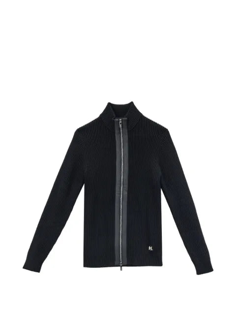 Karl Lagerfeld ribbed-knit zip-up cardigan