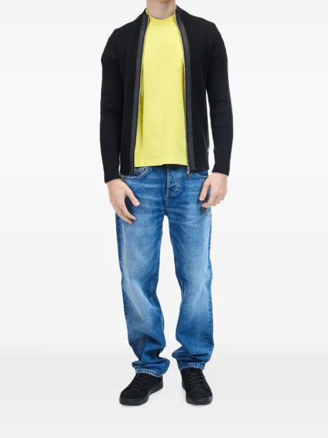 Karl Lagerfeld ribbed-knit zip-up cardigan