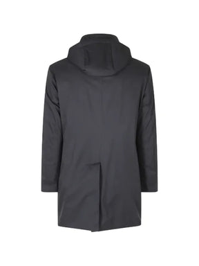 Moorer hooded single-breasted jacket