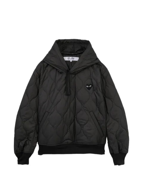 Comme Des Garçons Play quilted black emblem hoodie