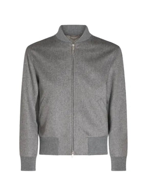 Lardini ribbed-trim wool bomber jacket
