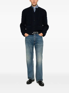 Saint Laurent cable-knit button-fastening cardigan