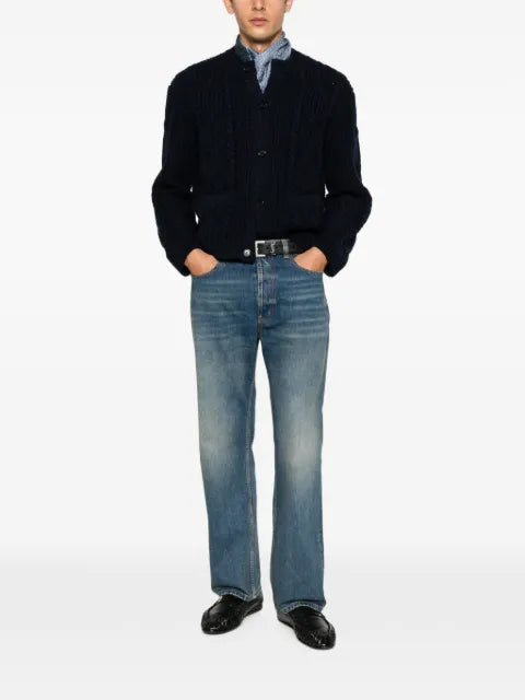 Saint Laurent cable-knit button-fastening cardigan