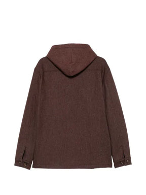Eleventy herringbone hooded jacket